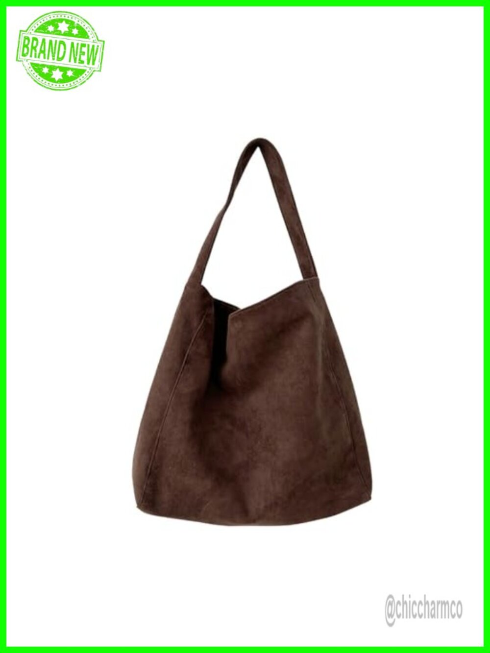 Large Slouchy Hobo Tote Handbag Faux Suede Shoulder Bag
